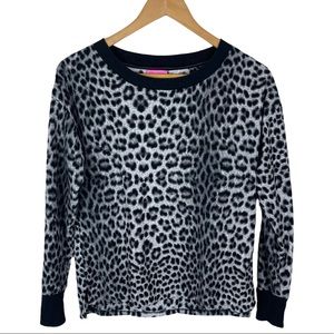 Betsey Johnson Animal Cheetah Print Pullover Sweatshirt‎ Size Small